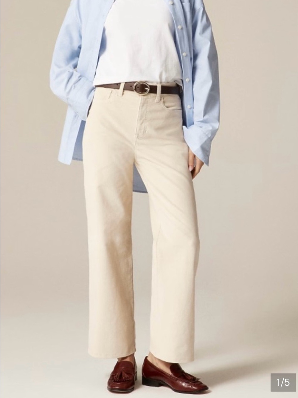 J. Crew Wide-Leg Pants in Cream